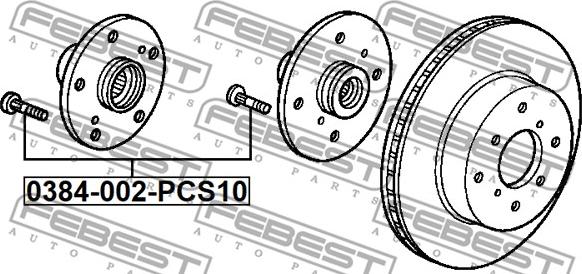 Febest 0384-002-PCS10 - Шпилька колісна HONDA ACCORD. CR-V 10штВир-во FEBEST autocars.com.ua