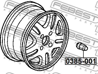 Febest 0385-001 - Гайка крепления колеса avtokuzovplus.com.ua