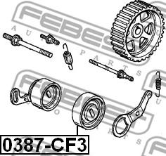 Febest 0387-CF3 - Паразитний / провідний ролик, поліклиновий ремінь autocars.com.ua