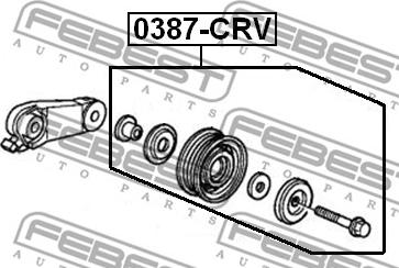 Febest 0387-CRV - Направляющий ролик, поликлиновый ремень avtokuzovplus.com.ua