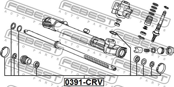 Febest 0391-CRV - Ремкомплект, осевой шарнир поперечная рулевая тяга avtokuzovplus.com.ua