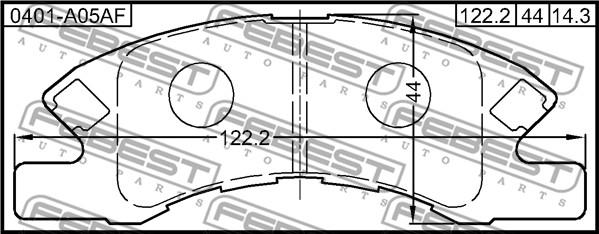 Febest 0401-A05AF - Тормозные колодки, дисковые, комплект autodnr.net