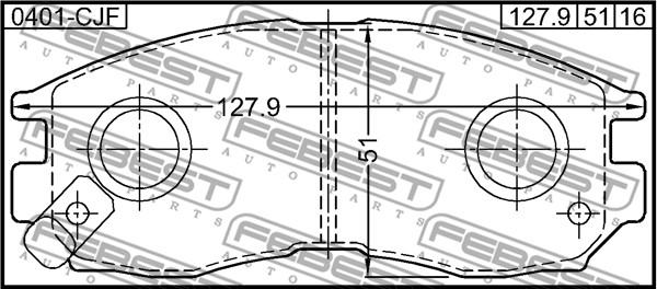 Febest 0401-CJF - Тормозные колодки, дисковые, комплект avtokuzovplus.com.ua