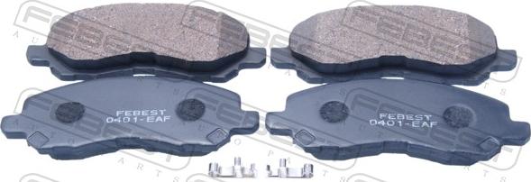 Febest 0401-EAF - Гальмівні колодки, дискові гальма autocars.com.ua
