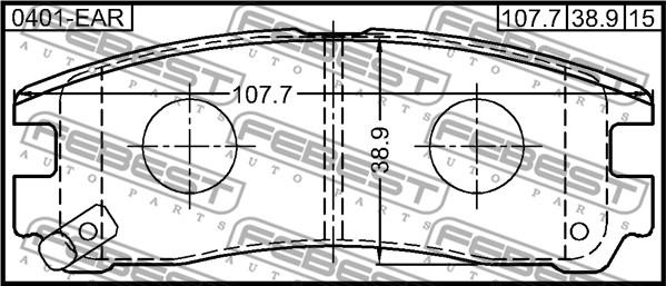 Febest 0401-EAR - Гальмівні колодки, дискові гальма autocars.com.ua