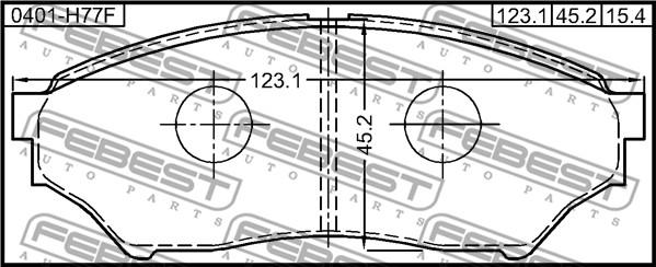 Febest 0401-H77F - Тормозные колодки, дисковые, комплект avtokuzovplus.com.ua