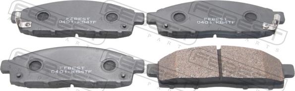 Febest 0401-KB4TF - Гальмівні колодки, дискові гальма autocars.com.ua