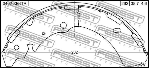 Febest 0402-KB4TR - Комплект гальм, ручник, парковка autocars.com.ua