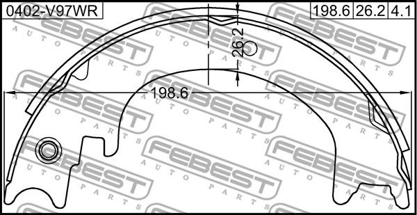 Febest 0402-V97WR - Комплект тормозов, ручник, парковка avtokuzovplus.com.ua