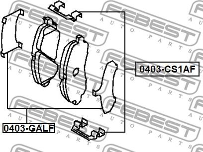 Febest 0403-CS1AF - Комплектующие для колодок дискового тормоза avtokuzovplus.com.ua