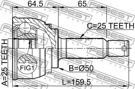 Febest 0410-006 - Шарнірний комплект, ШРУС, приводний вал autocars.com.ua