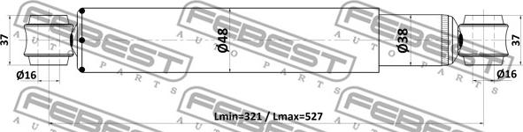 Febest 04110-010R - Амортизатор avtokuzovplus.com.ua