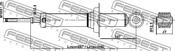 Febest 04110-011R - Амортизатор autocars.com.ua