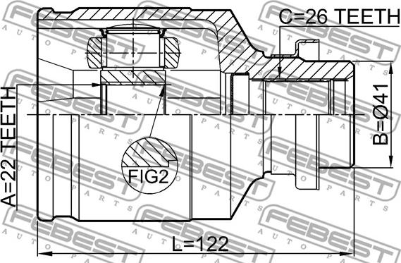 Febest 0411-CU4WRH - Шарнірний комплект, ШРУС, приводний вал autocars.com.ua