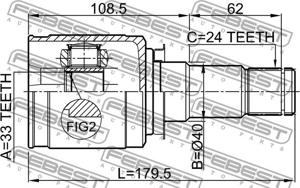 Febest 0411-CY3MTRH - Шарнірний комплект, ШРУС, приводний вал autocars.com.ua