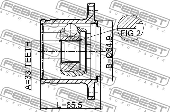 Febest 0411-KB4RH - Шарнірний комплект, ШРУС, приводний вал autocars.com.ua