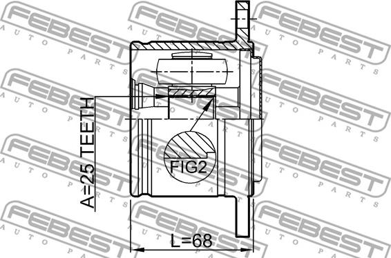 Febest 0411-V43RH - Шарнирный комплект, ШРУС, приводной вал autodnr.net