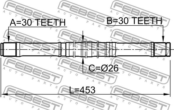 Febest 0412-CY2MTLH - Приводной вал avtokuzovplus.com.ua