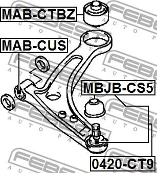 Febest MAB-CTBZ - Сайлентблок, важеля підвіски колеса autocars.com.ua