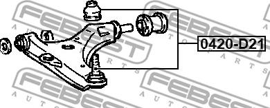 Febest 0420-D21 - Шаровая опора, несущий / направляющий шарнир autodnr.net