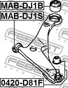 Febest 0420-D81F - Несучий / направляючий шарнір autocars.com.ua