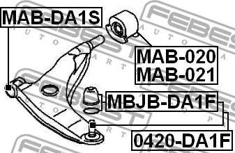 Febest MAB-DA1S - Сайлентблок підвіски autocars.com.ua