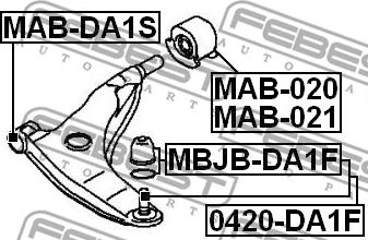 Febest 0420-DA1F - Несучий / направляючий шарнір autocars.com.ua