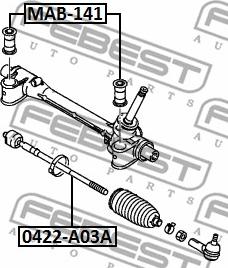 Febest 0422-A03A - Осьовий шарнір, рульова тяга autocars.com.ua