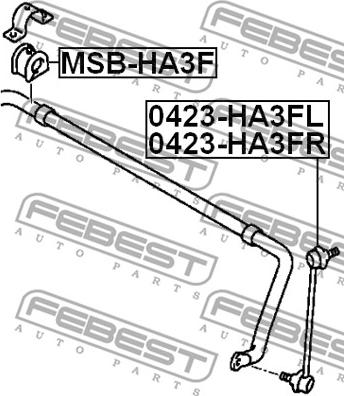 Febest MSB-HA3F - Втулка, стабилизатор avtokuzovplus.com.ua