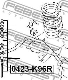 Febest 0423-K96R - Тяга / стійка, стабілізатор autocars.com.ua