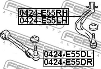 Febest 0424-E55RH - Важіль незалежної підвіски колеса autocars.com.ua