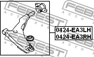 Febest 0424-EA3LH - Важіль підвіски autocars.com.ua