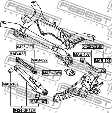 Febest 0424-GF12R - Важіль незалежної підвіски колеса autocars.com.ua