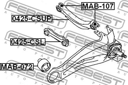 Febest 0425-CSL - Важіль незалежної підвіски колеса autocars.com.ua