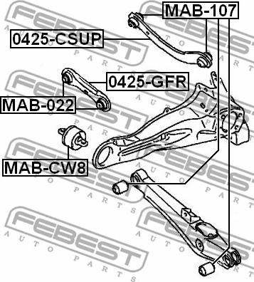 Febest 0425-GFR - Важіль незалежної підвіски колеса autocars.com.ua