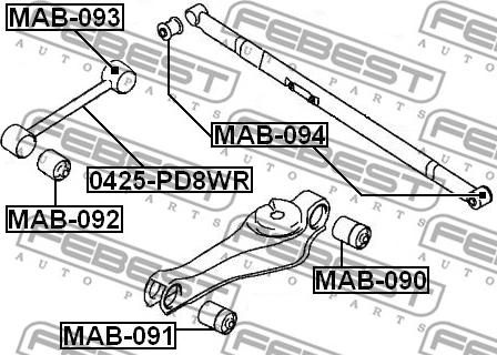 Febest MAB-091 - Сайлентблок, важеля підвіски колеса autocars.com.ua