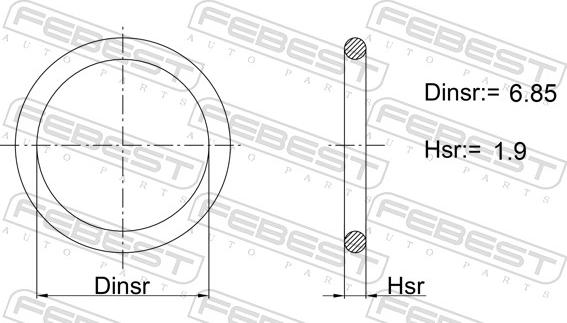 Febest 04400-005 - Уплотнительное кольцо, линия кондиционера autodnr.net