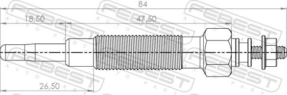 Febest 04642-003 - Свеча накаливания autodnr.net