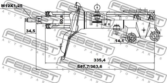 Febest 04660894FL - Амортизатор autocars.com.ua