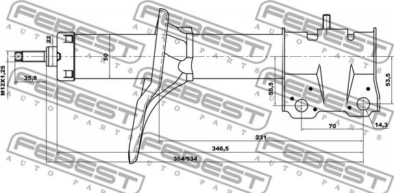 Febest 04665579F - Амортизатор avtokuzovplus.com.ua