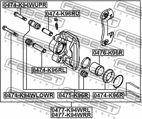 Febest 0477-K94WRR - Тормозной суппорт autodnr.net