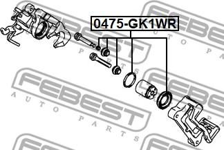 Febest 0475-GK1WR - Ремкомплект, гальмівний супорт autocars.com.ua