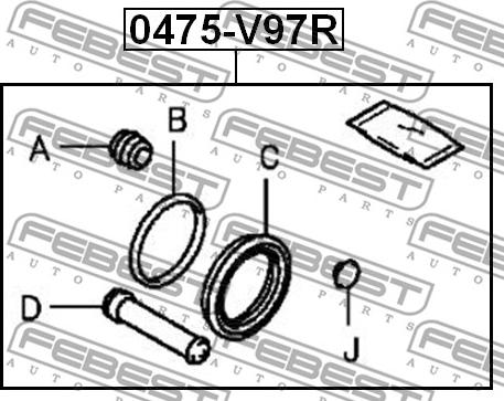 Febest 0475-V97R - Ремкомплект, гальмівний супорт autocars.com.ua