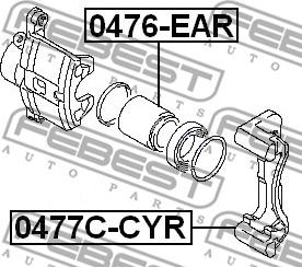 Febest 0477C-CYR - Комплект поддержки корпуса скобы тормоза avtokuzovplus.com.ua