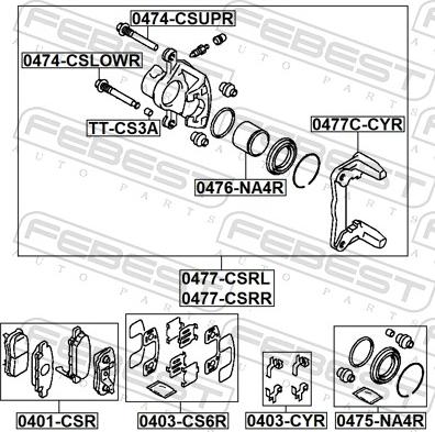 Febest 0477-CSRL - Тормозной суппорт avtokuzovplus.com.ua