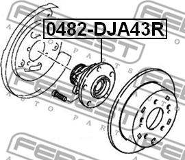 Febest 0482-DJA43R - Маточина колеса autocars.com.ua