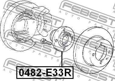 Febest 0482-E33R - Маточина колеса autocars.com.ua