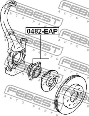 Febest 0482-EAF - Ступица колеса, поворотный кулак avtokuzovplus.com.ua