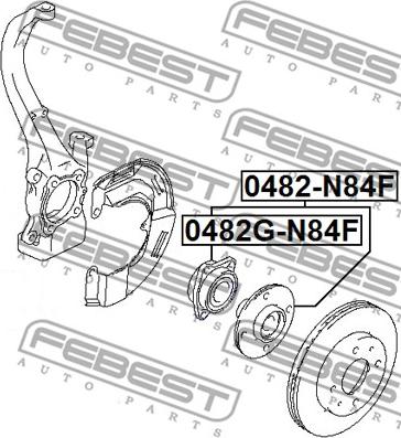 Febest 0482G-N84F - Ступица колеса, поворотный кулак avtokuzovplus.com.ua