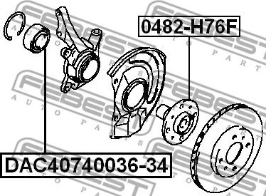 Febest DAC40740036-34 - Підшипник ступиці колеса autocars.com.ua